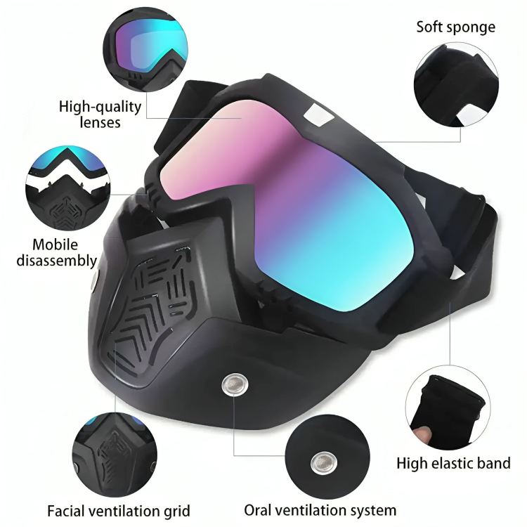 Face Helmet Mask for Bike Riders with Glasses