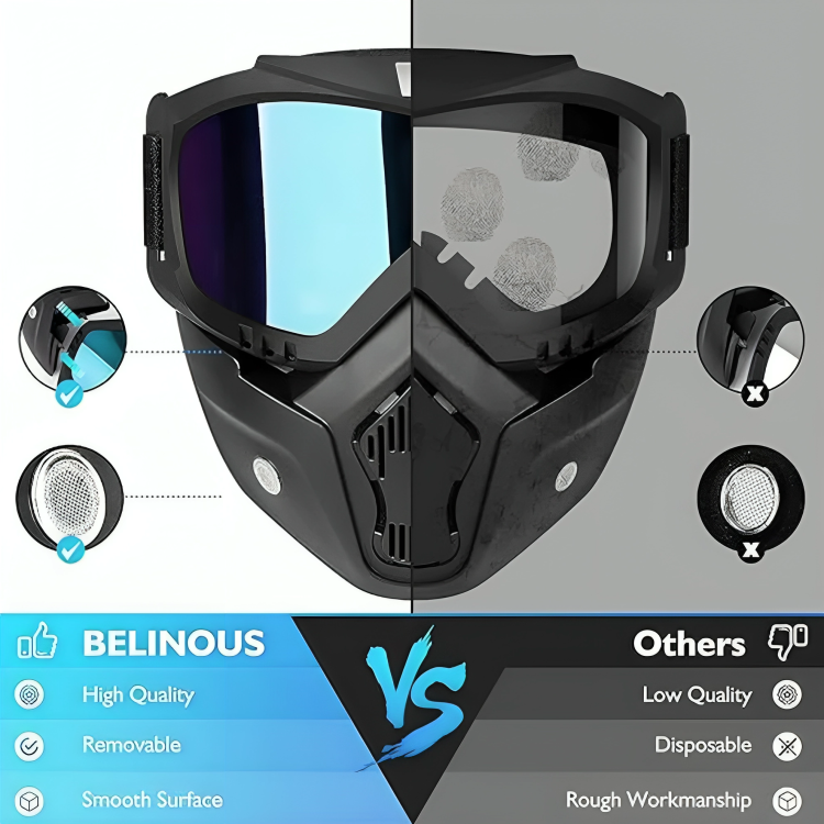 Face Helmet Mask for Bike Riders with Glasses