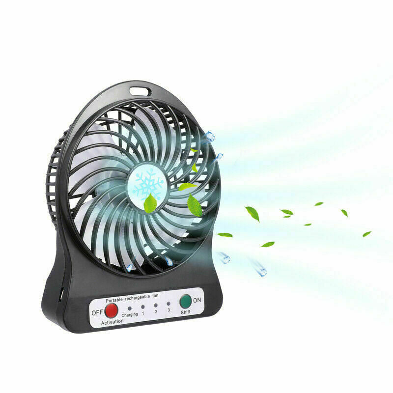 Portable Mini Fan – 3-Speed USB Desk Air Cooler