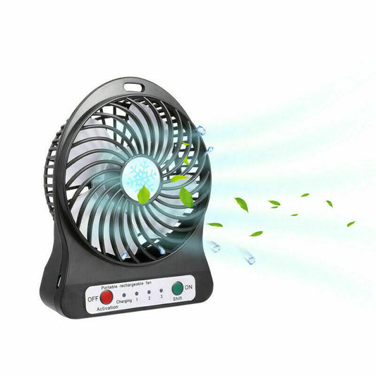 Portable Mini Fan – 3-Speed USB Desk Air Cooler